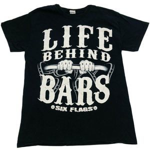 Six Flags Magic Mountain Black Jail Coaster Tshirt